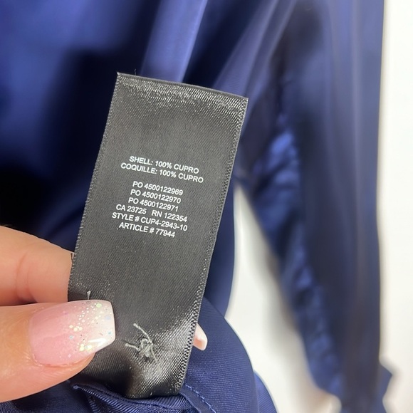 Wilfred Aritzia Blue Satin Cupro Tie-Front Collard Blouse Women's Size XXS - Picture 7 of 17